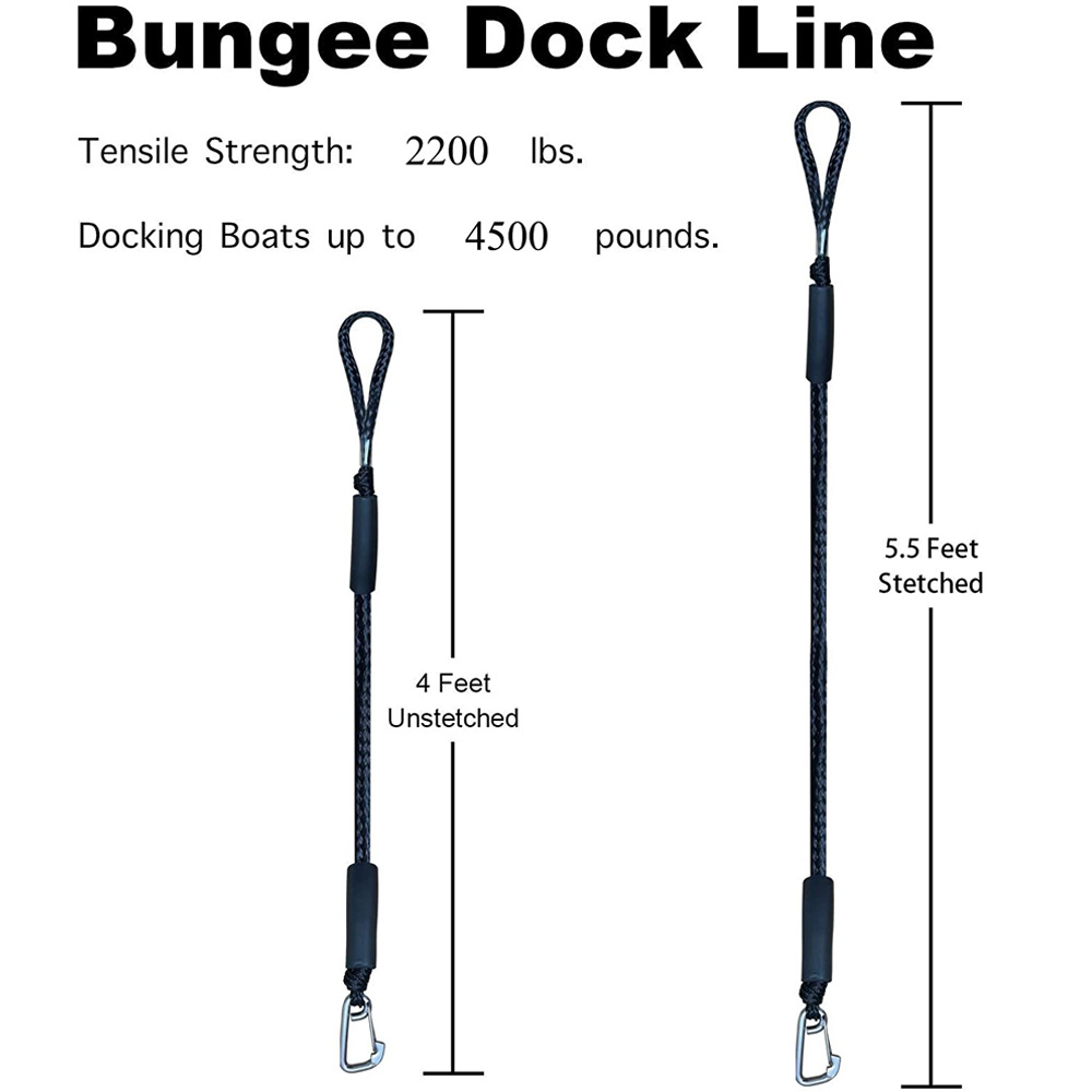Boat Bungee Dock Line M8 Hook  - Fishing Boat Anchor 评论和价格